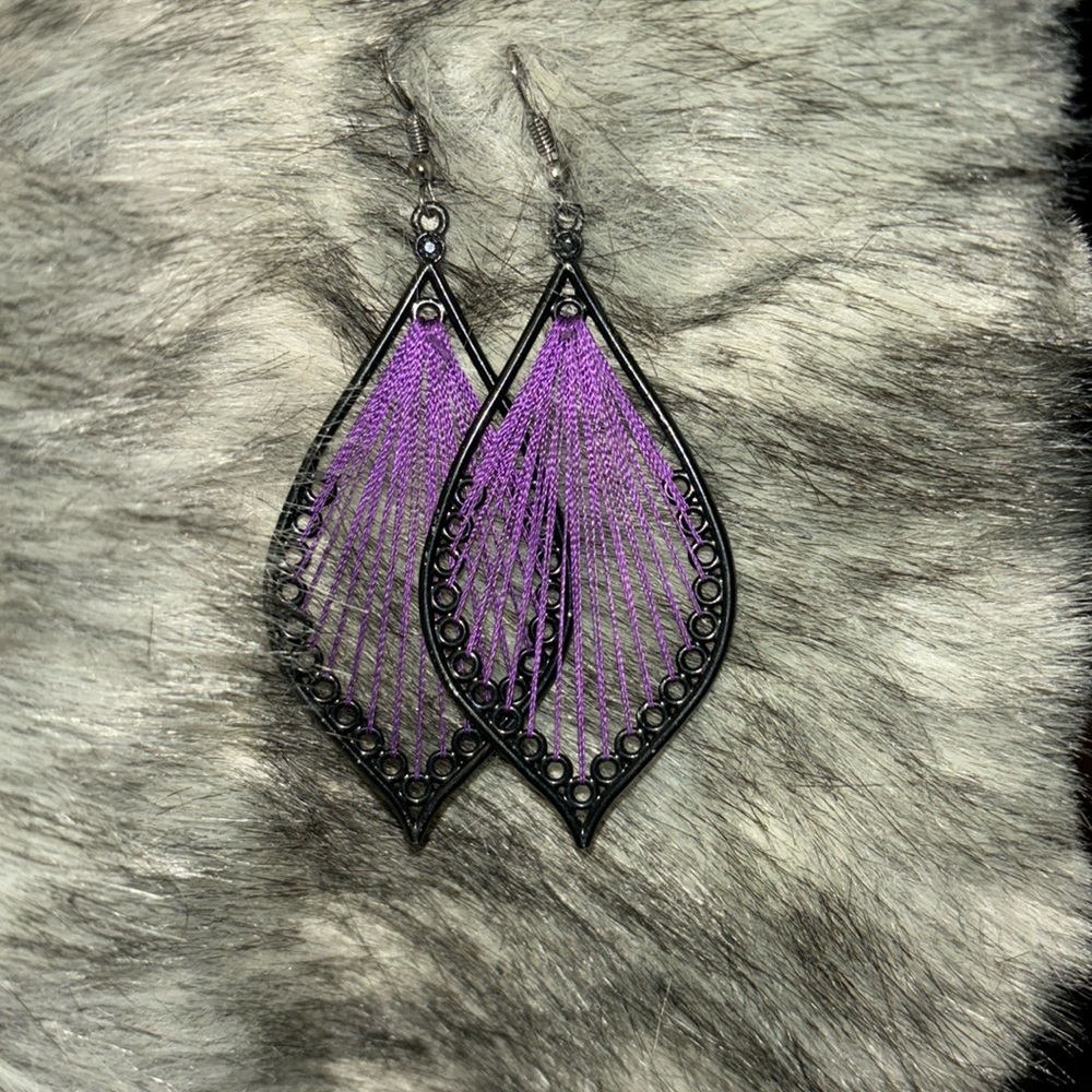 Purple dangle earrings